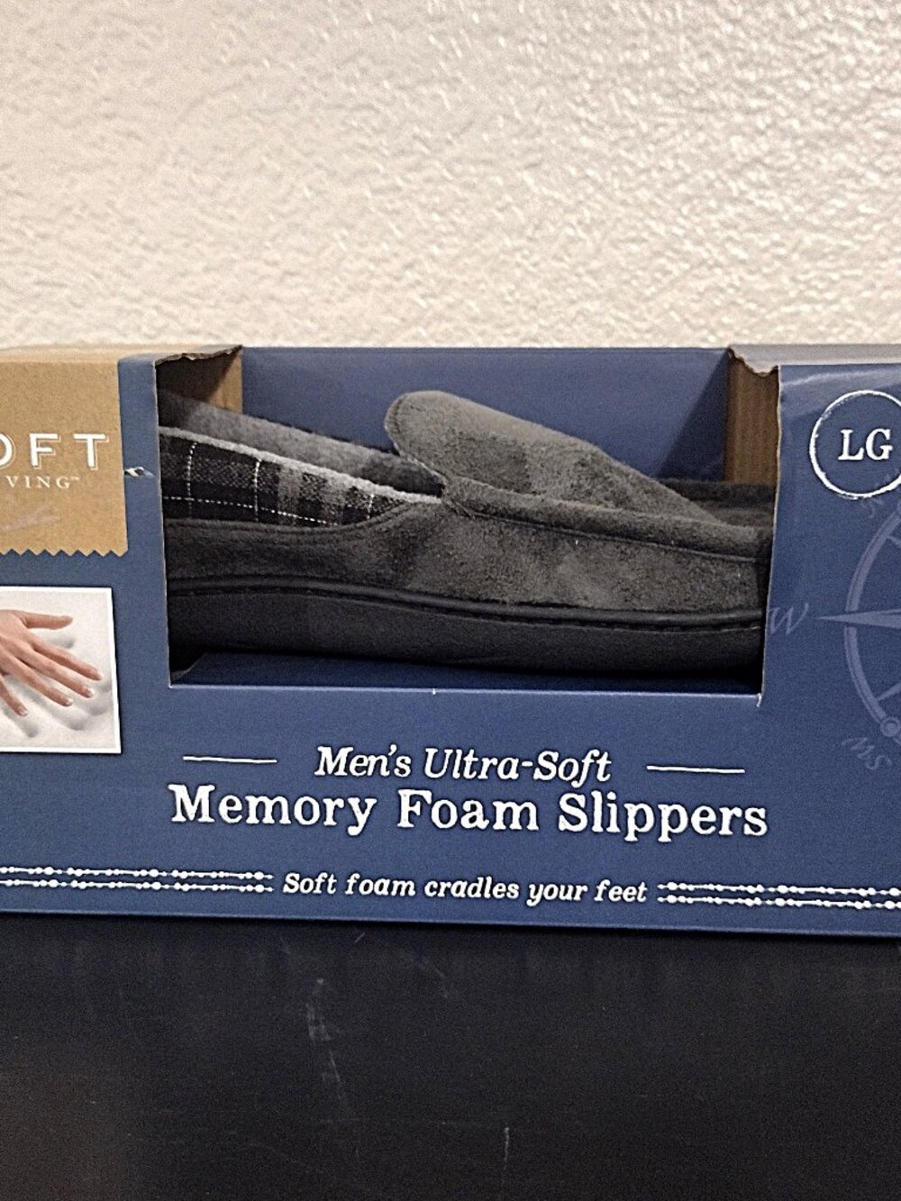 Loft Living Men's Ultra Soft Memory Foam Slippers